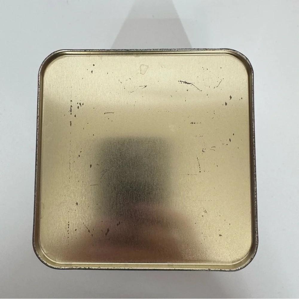 Early 90’s Vintage Butterfly & Flower Print Square Tin Box With Lid